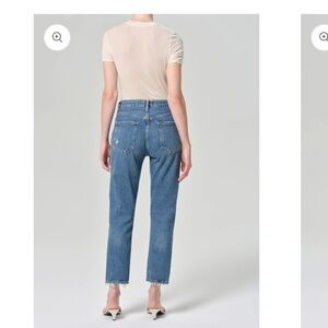 agolde high rise riley jean in frequency